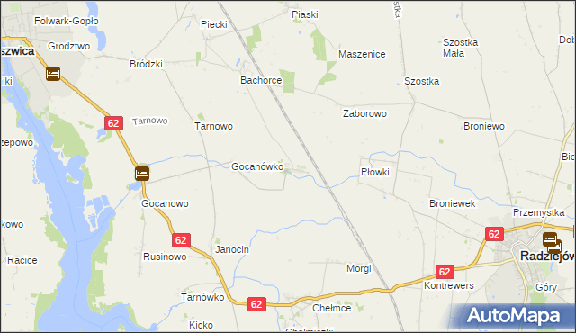 mapa Głębokie gmina Kruszwica, Głębokie gmina Kruszwica na mapie Targeo