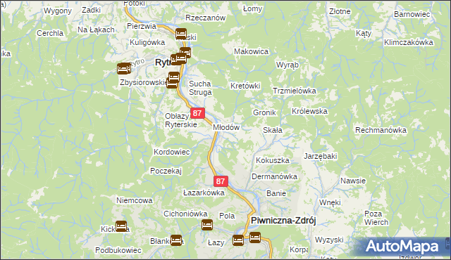 mapa Głębokie gmina Piwniczna-Zdrój, Głębokie gmina Piwniczna-Zdrój na mapie Targeo