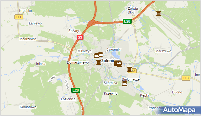 mapa Goleniów, Goleniów na mapie Targeo