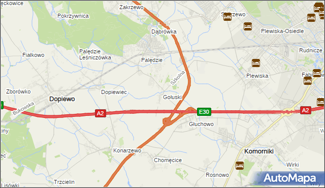 mapa Gołuski, Gołuski na mapie Targeo