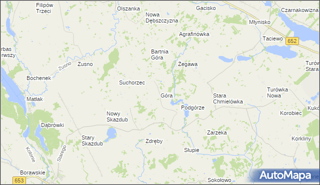 mapa Góra gmina Bakałarzewo, Góra gmina Bakałarzewo na mapie Targeo