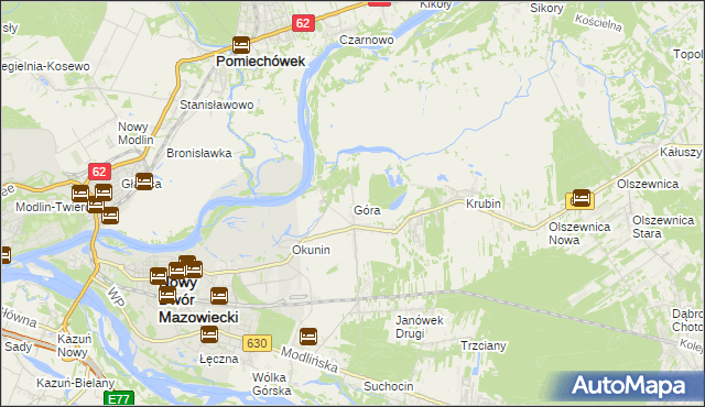 mapa Góra gmina Wieliszew, Góra gmina Wieliszew na mapie Targeo