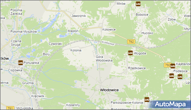 mapa Góra Włodowska, Góra Włodowska na mapie Targeo