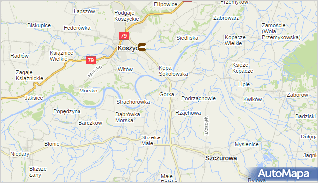 mapa Górka gmina Szczurowa, Górka gmina Szczurowa na mapie Targeo