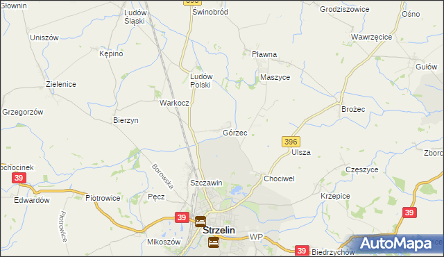 mapa Górzec, Górzec na mapie Targeo