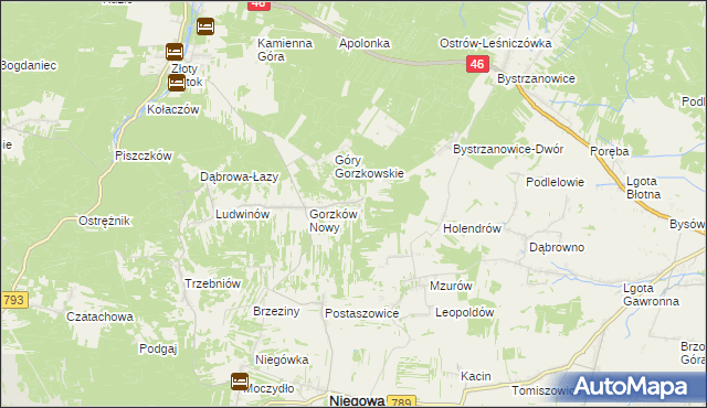 mapa Gorzków Stary, Gorzków Stary na mapie Targeo