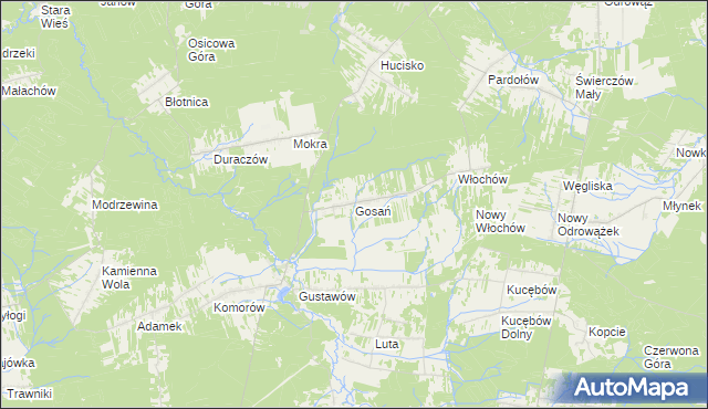 mapa Gosań, Gosań na mapie Targeo