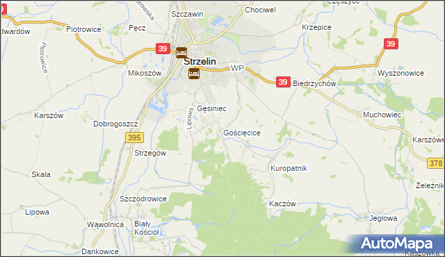 mapa Gościęcice, Gościęcice na mapie Targeo