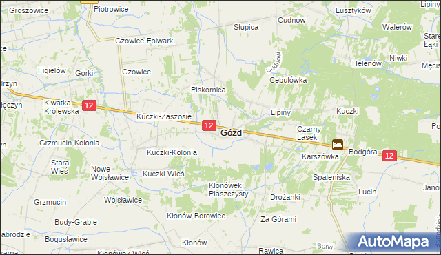 mapa Gózd powiat radomski, Gózd powiat radomski na mapie Targeo