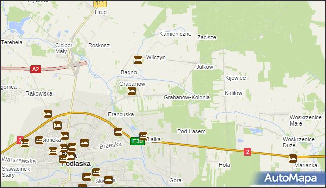 mapa Grabanów-Kolonia, Grabanów-Kolonia na mapie Targeo