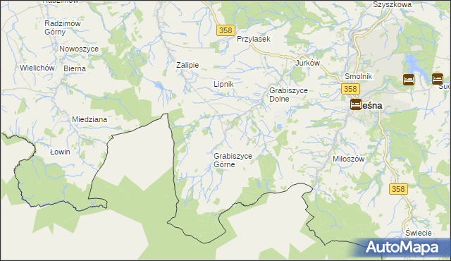 mapa Grabiszyce Średnie, Grabiszyce Średnie na mapie Targeo