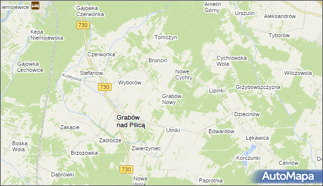 mapa Grabów Nowy, Grabów Nowy na mapie Targeo