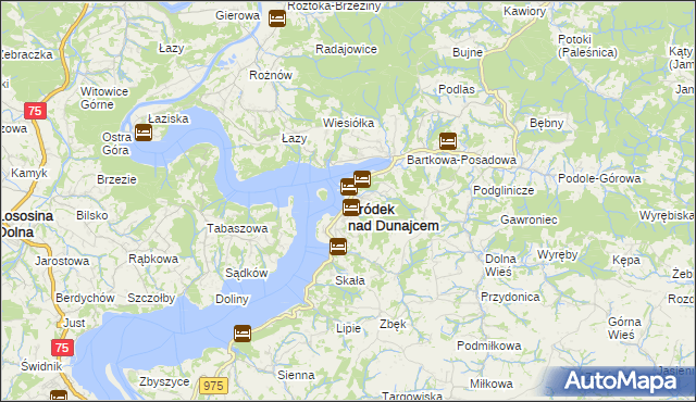 mapa Gródek nad Dunajcem, Gródek nad Dunajcem na mapie Targeo