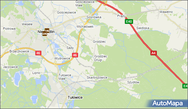 mapa Grodziec Drugi, Grodziec Drugi na mapie Targeo