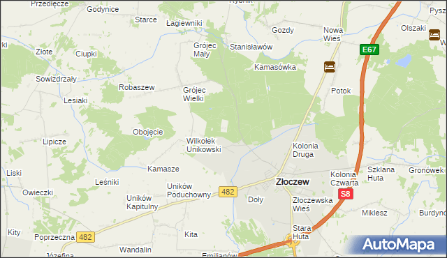 mapa Grójec Wielki Leśniczówka, Grójec Wielki Leśniczówka na mapie Targeo
