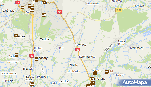 mapa Gronków, Gronków na mapie Targeo