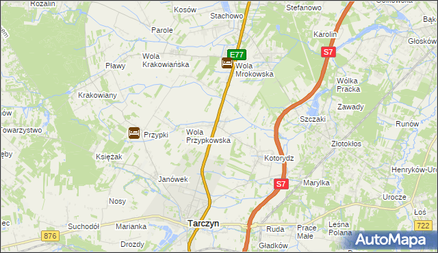 mapa Grzędy gmina Tarczyn, Grzędy gmina Tarczyn na mapie Targeo