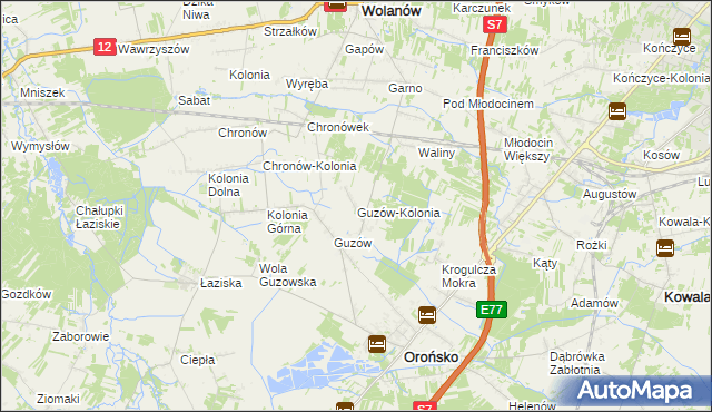 mapa Guzów-Kolonia, Guzów-Kolonia na mapie Targeo