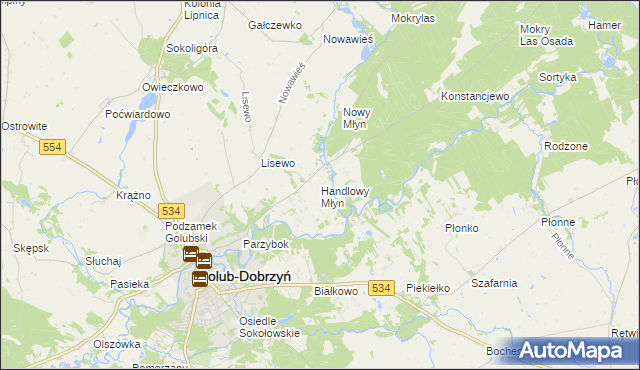 mapa Handlowy Młyn, Handlowy Młyn na mapie Targeo