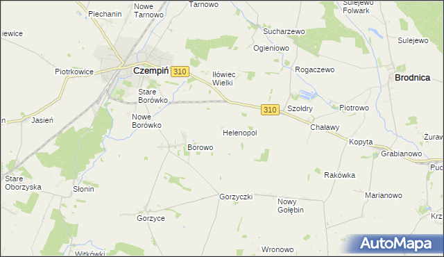 mapa Helenopol gmina Czempiń, Helenopol gmina Czempiń na mapie Targeo
