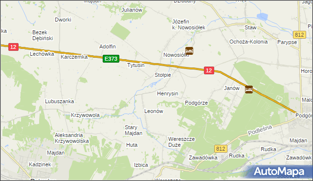 mapa Henrysin gmina Chełm, Henrysin gmina Chełm na mapie Targeo