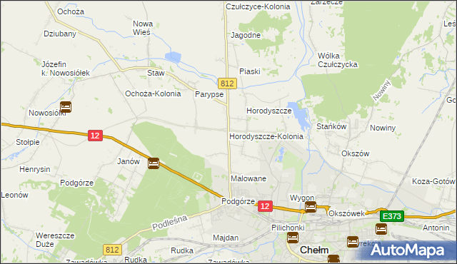 mapa Horodyszcze-Kolonia, Horodyszcze-Kolonia na mapie Targeo