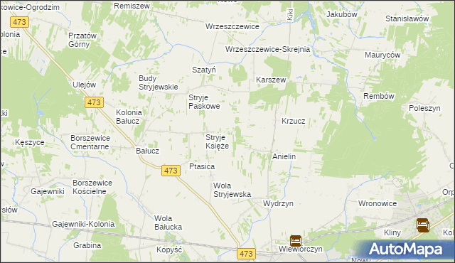 mapa Jabłonki gmina Łask, Jabłonki gmina Łask na mapie Targeo