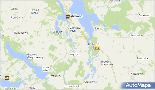 mapa Jakubowo gmina Dąbrówno, Jakubowo gmina Dąbrówno na mapie Targeo