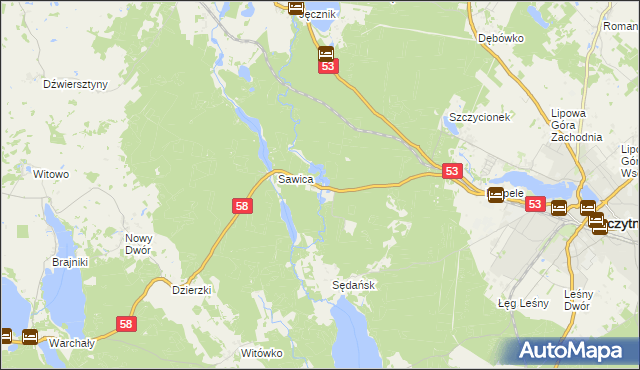 mapa Janowo gmina Szczytno, Janowo gmina Szczytno na mapie Targeo