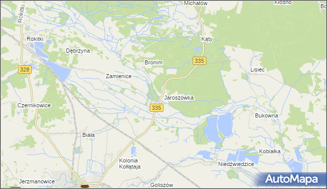 mapa Jaroszówka gmina Chojnów, Jaroszówka gmina Chojnów na mapie Targeo