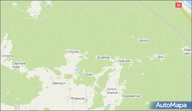 mapa Jarzębiec gmina Solec Kujawski, Jarzębiec gmina Solec Kujawski na mapie Targeo