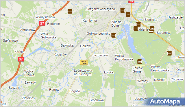 mapa Jazgarzew, Jazgarzew na mapie Targeo