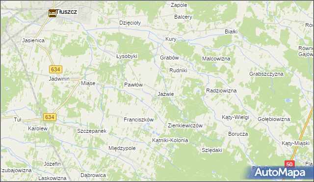 mapa Jaźwie, Jaźwie na mapie Targeo