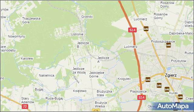 mapa Jedlicze A, Jedlicze A na mapie Targeo