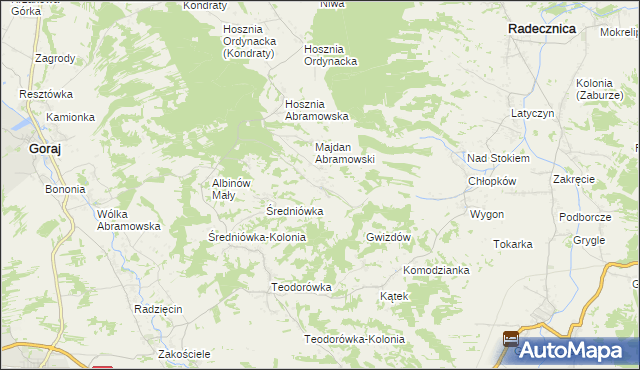 mapa Jędrzejówka gmina Goraj, Jędrzejówka gmina Goraj na mapie Targeo