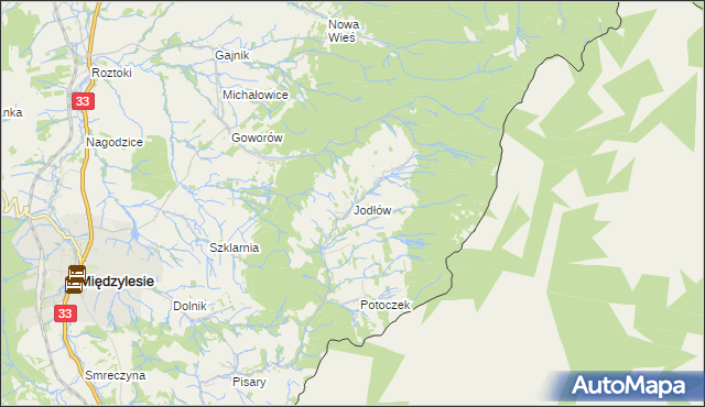 mapa Jodłów gmina Międzylesie, Jodłów gmina Międzylesie na mapie Targeo