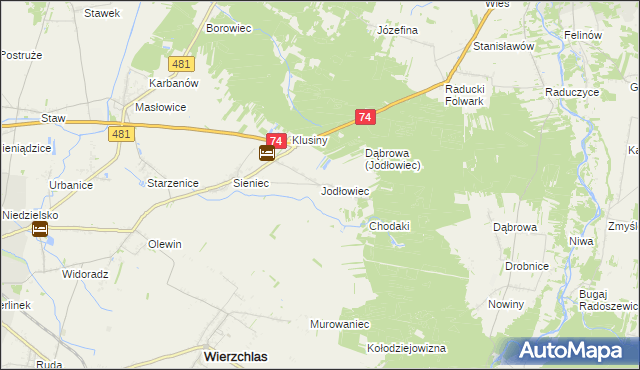 mapa Jodłowiec, Jodłowiec na mapie Targeo