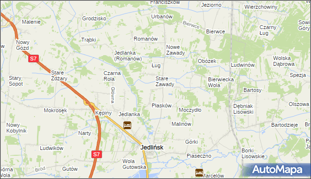 mapa Józefów gmina Jedlińsk, Józefów gmina Jedlińsk na mapie Targeo