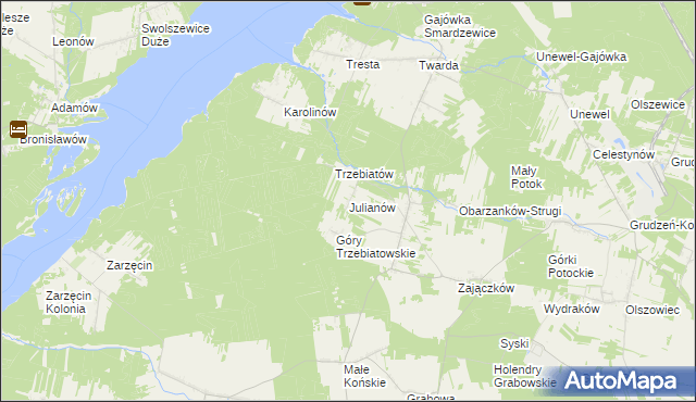 mapa Julianów gmina Mniszków, Julianów gmina Mniszków na mapie Targeo