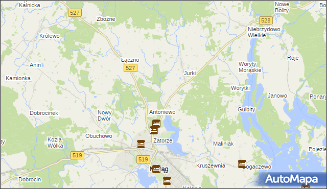 mapa Jurecki Młyn, Jurecki Młyn na mapie Targeo