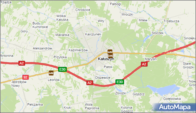 mapa Kałuszyn powiat miński, Kałuszyn powiat miński na mapie Targeo