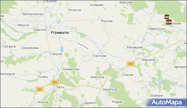 mapa Karnków gmina Przeworno, Karnków gmina Przeworno na mapie Targeo