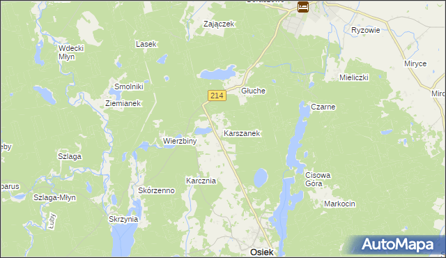 mapa Karszanek, Karszanek na mapie Targeo