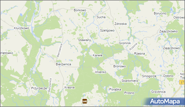 mapa Karwie gmina Połczyn-Zdrój, Karwie gmina Połczyn-Zdrój na mapie Targeo