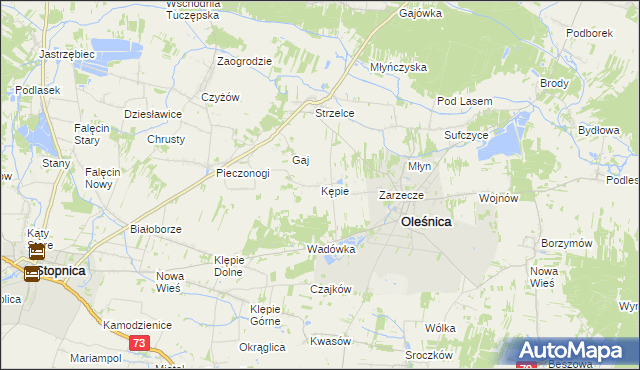 mapa Kępie gmina Oleśnica, Kępie gmina Oleśnica na mapie Targeo