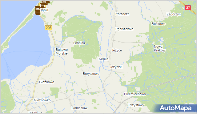 mapa Kępka gmina Darłowo, Kępka gmina Darłowo na mapie Targeo