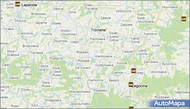 mapa Kierlikówka, Kierlikówka na mapie Targeo