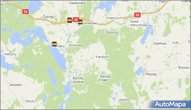 mapa Kierzbuń, Kierzbuń na mapie Targeo