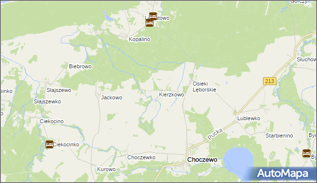 mapa Kierzkowo gmina Choczewo, Kierzkowo gmina Choczewo na mapie Targeo
