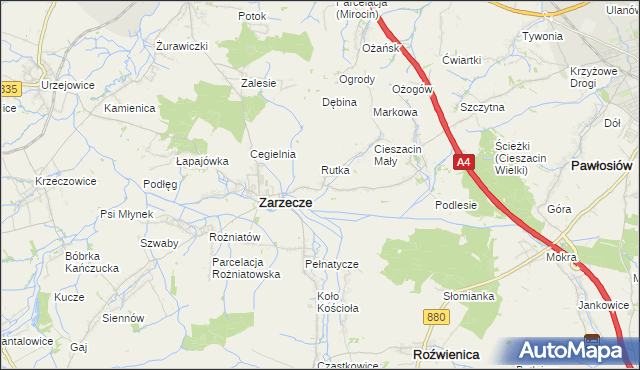 mapa Kisielów gmina Zarzecze, Kisielów gmina Zarzecze na mapie Targeo